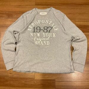 Y2K Aeropostale Thermal Grey size XXL Long Sleeve Shirt